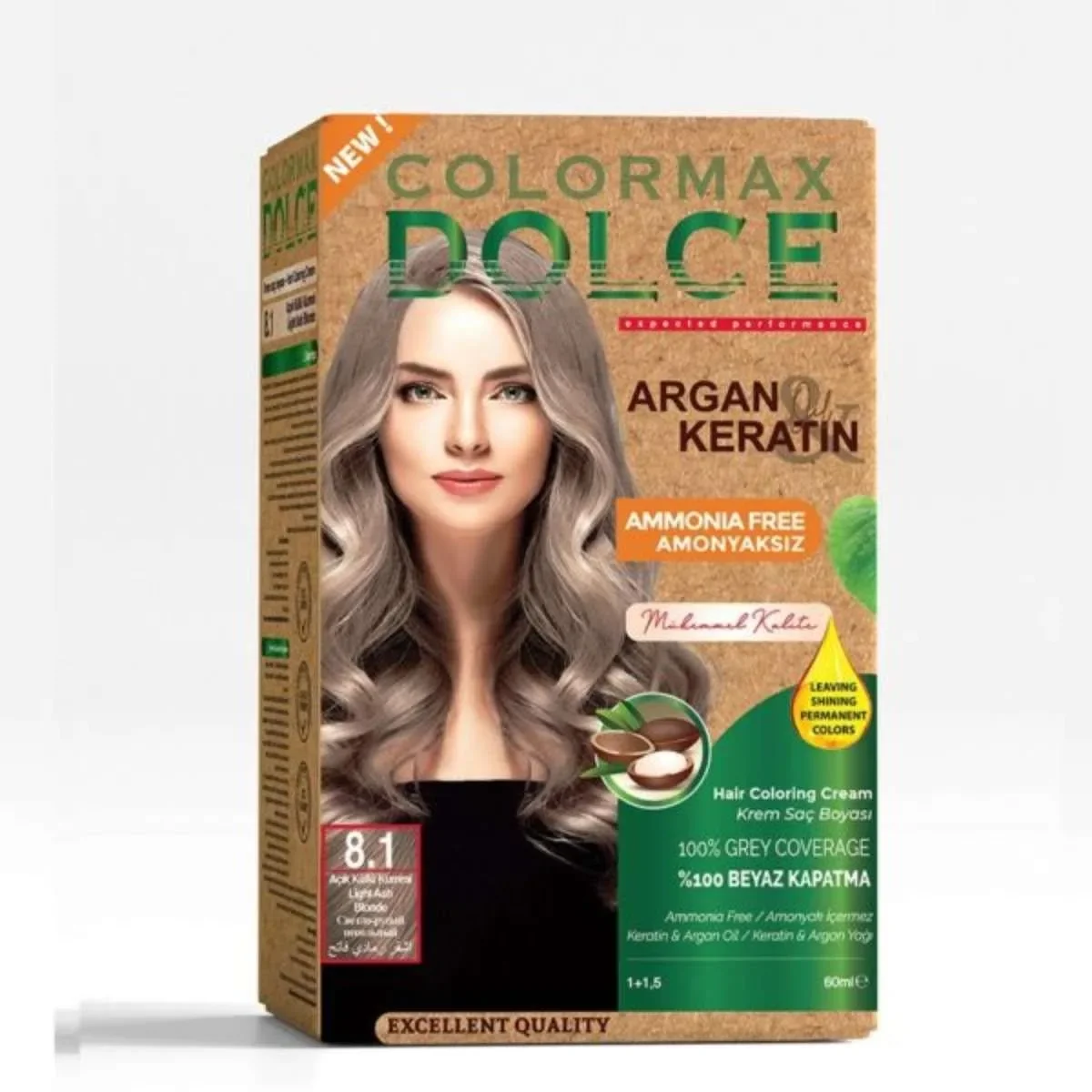 Dolce Amonyaksız, Doğal Set Boya - 8.1 Açık Küllü Kumral