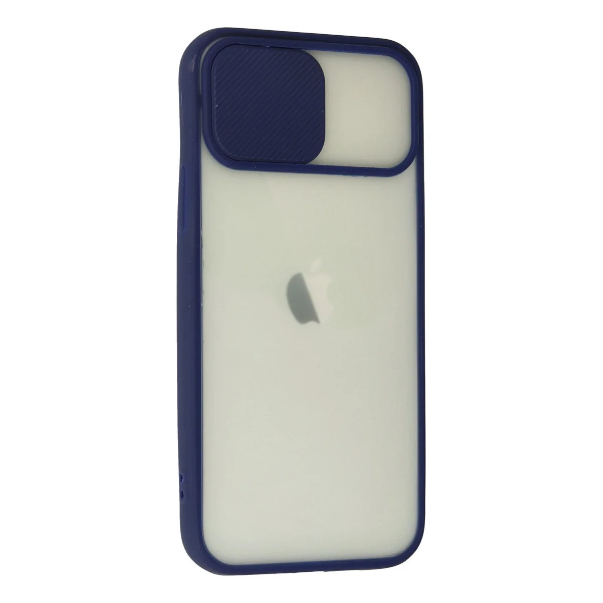 Apple İphone 12 Kılıf Palm Buzlu Kamera Sürgülü Silikon - Lacivert görsel 2