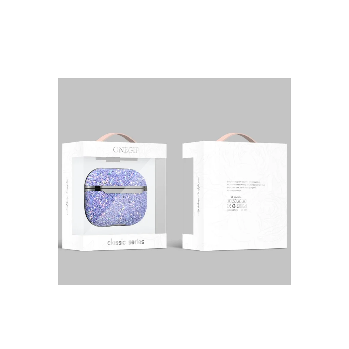 Onegif Apple Airpods Pro 2 (2.nesil) Bright Simli Airpods Kapak - Gold görsel 3