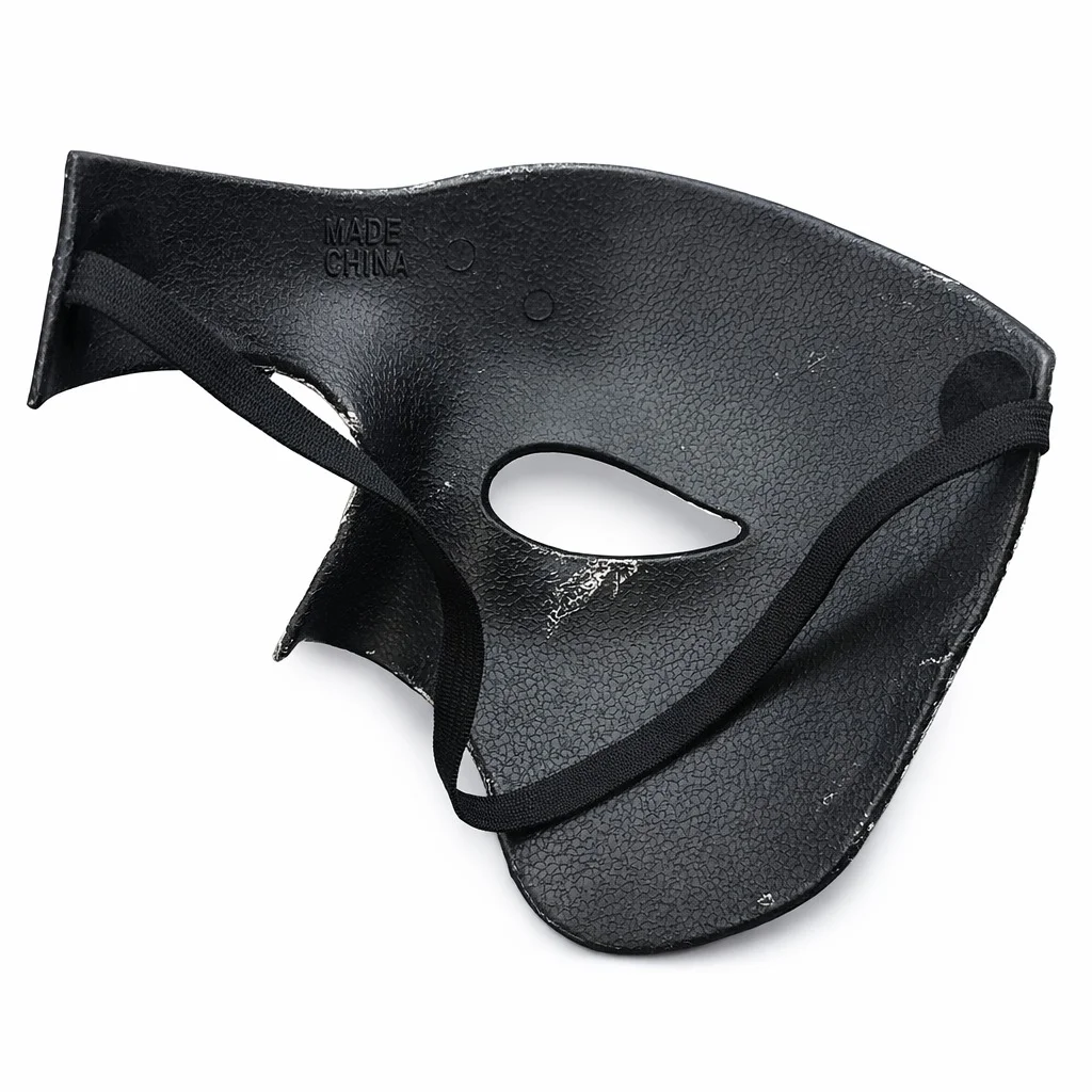 Antik Eskitme Gümüş Erkek Yarım Maske - Phantom &amp;amp; Balo Maskesi görsel 3