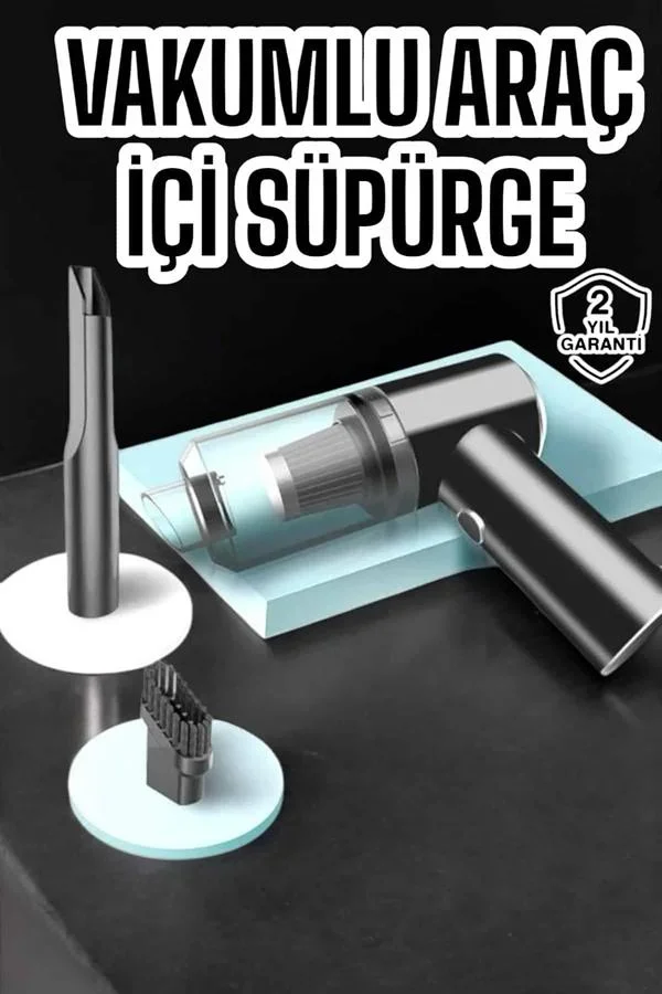 Araç İçi Süpürge Vakumlu Şarjlı Süpürge Filtreli görsel 2