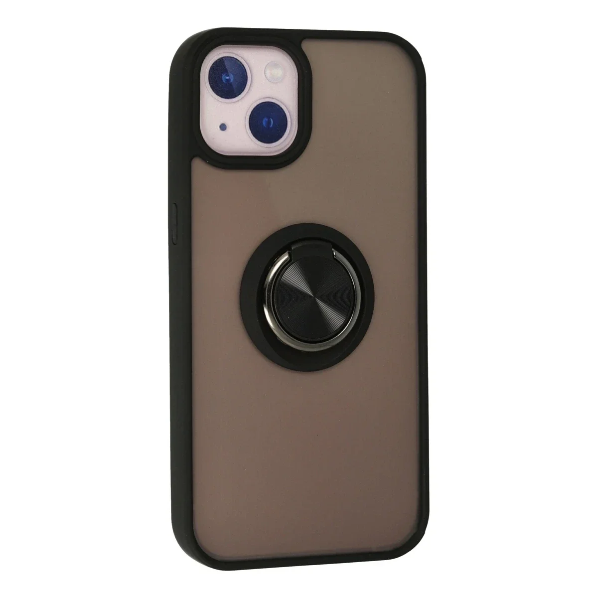 Apple iPhone 13 Kılıf Montreal Yüzüklü Silikon Kapak - Siyah görsel 3