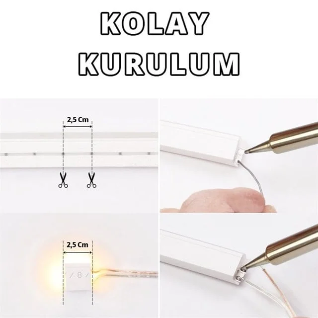 PM-5289 Silikon Kaplama 12 Volt 100 Metre Günışığı 4000K Neon Led Şerit Aydınlatma görsel 5
