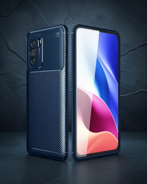 Xiaomi Poco F3 Kılıf Auto Focus Karbon Kapak - Lacivert