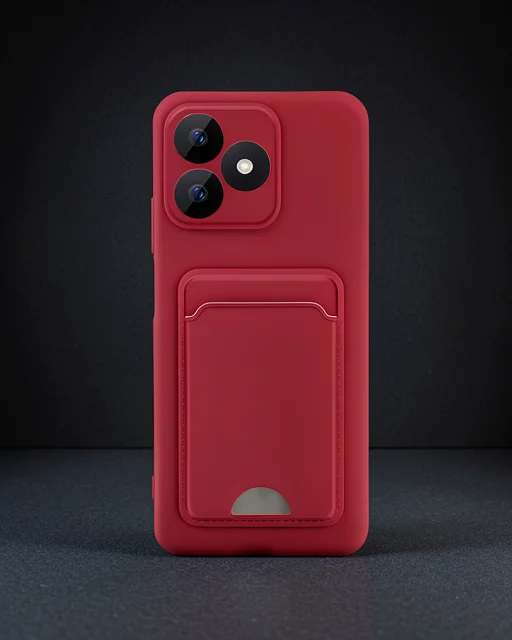 Realme Note 50 4g Kılıf Kelvin Kartvizitli Silikon - Kırmızı