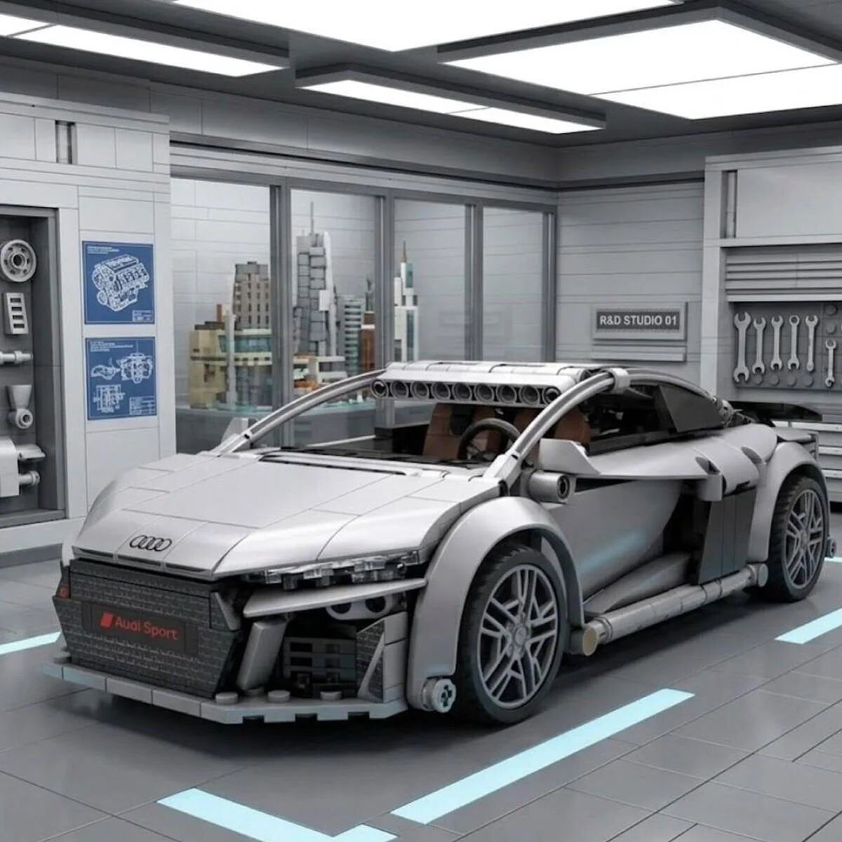 C57012W Cada Audi R8 536 Parça Block Oyuncak görsel 2