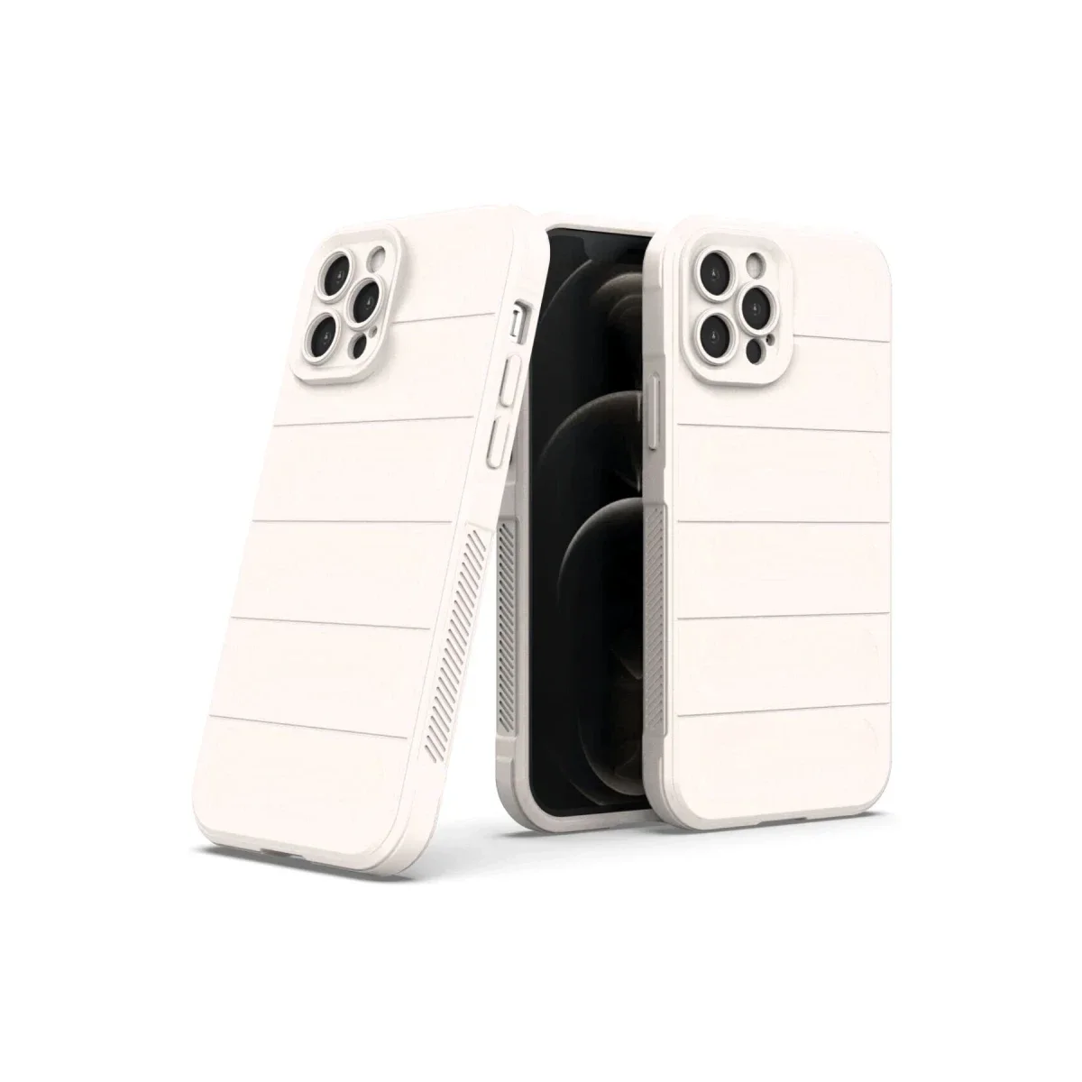 Apple iPhone 12 Pro Kılıf Optimum Silikon - Krem görsel 2