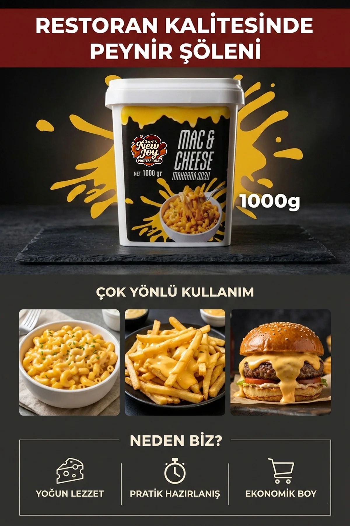 Mac Cheese Sos 1000 G X 8 Adet - 1 Koli (Koli Bazlı Avantaj Paketi) görsel 4
