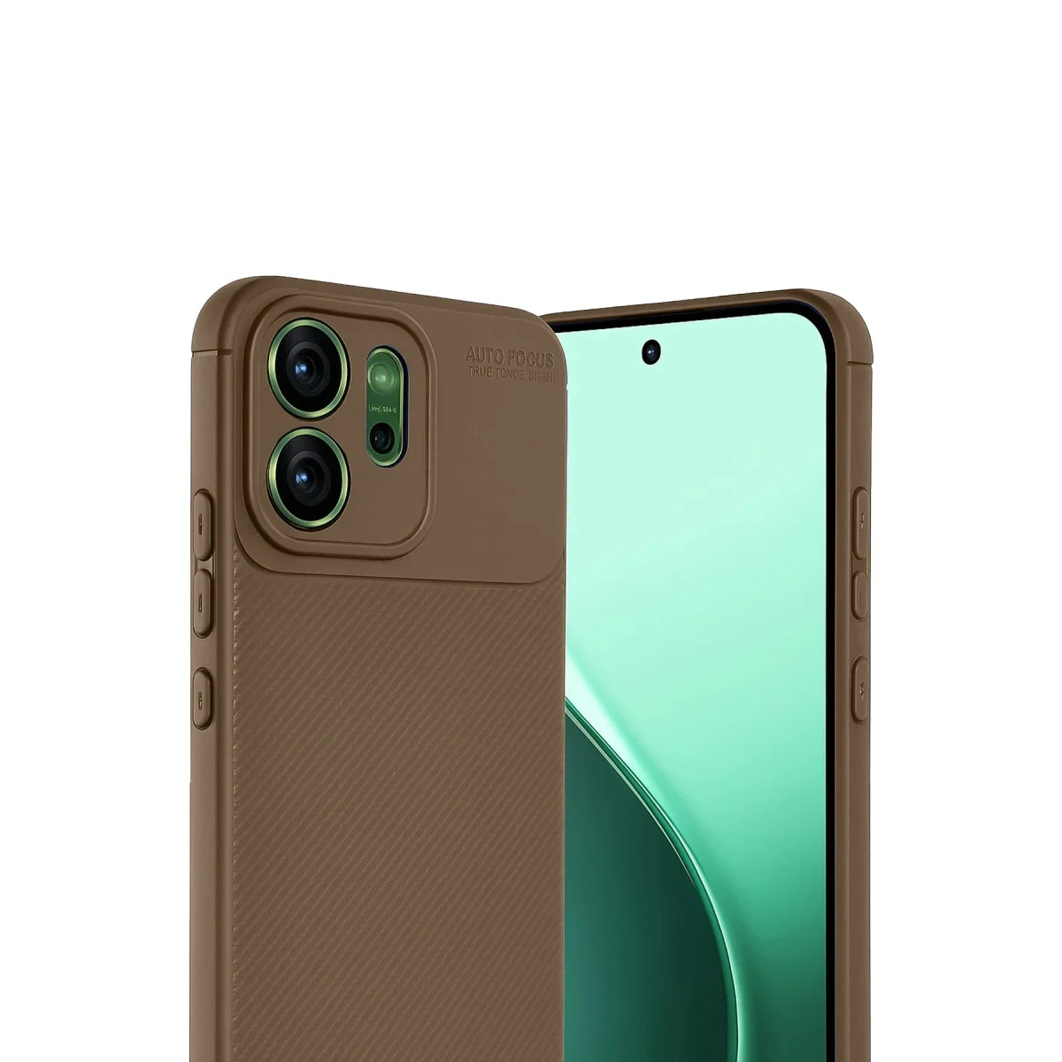 Oppo Reno 14f Auto Focus Karbon Kapak - Kahverengi görsel 2