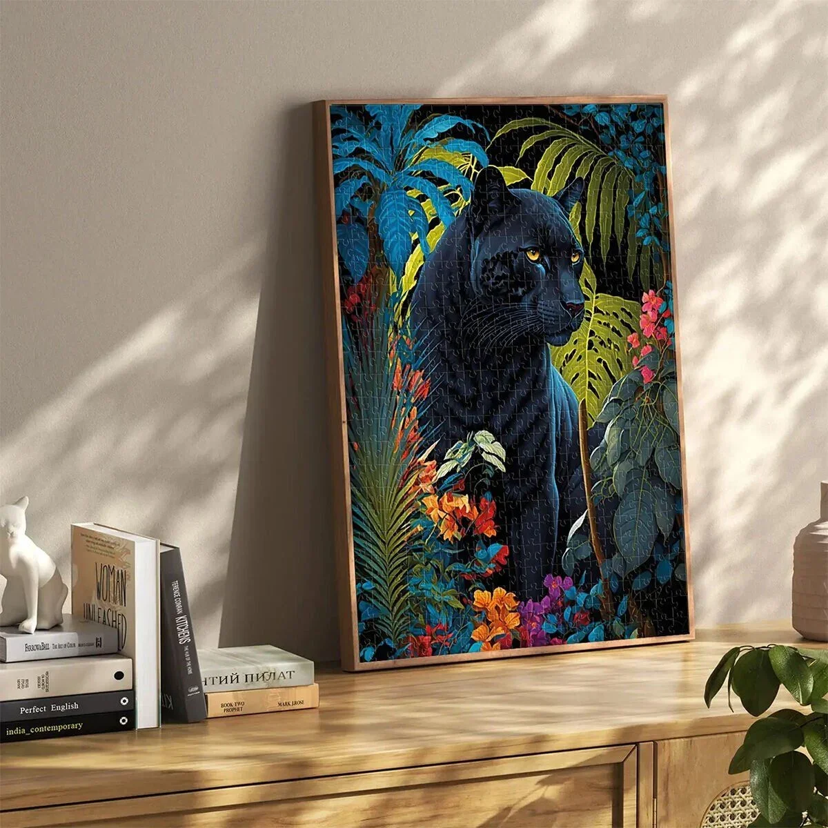 20071 PUZZLE 500 Black Panther With a Tropical görsel 3