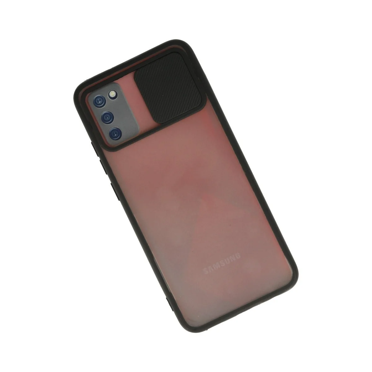 Samsung Galaxy A02s Kılıf Palm Buzlu Kamera Sürgülü Silikon - Siyah görsel 2