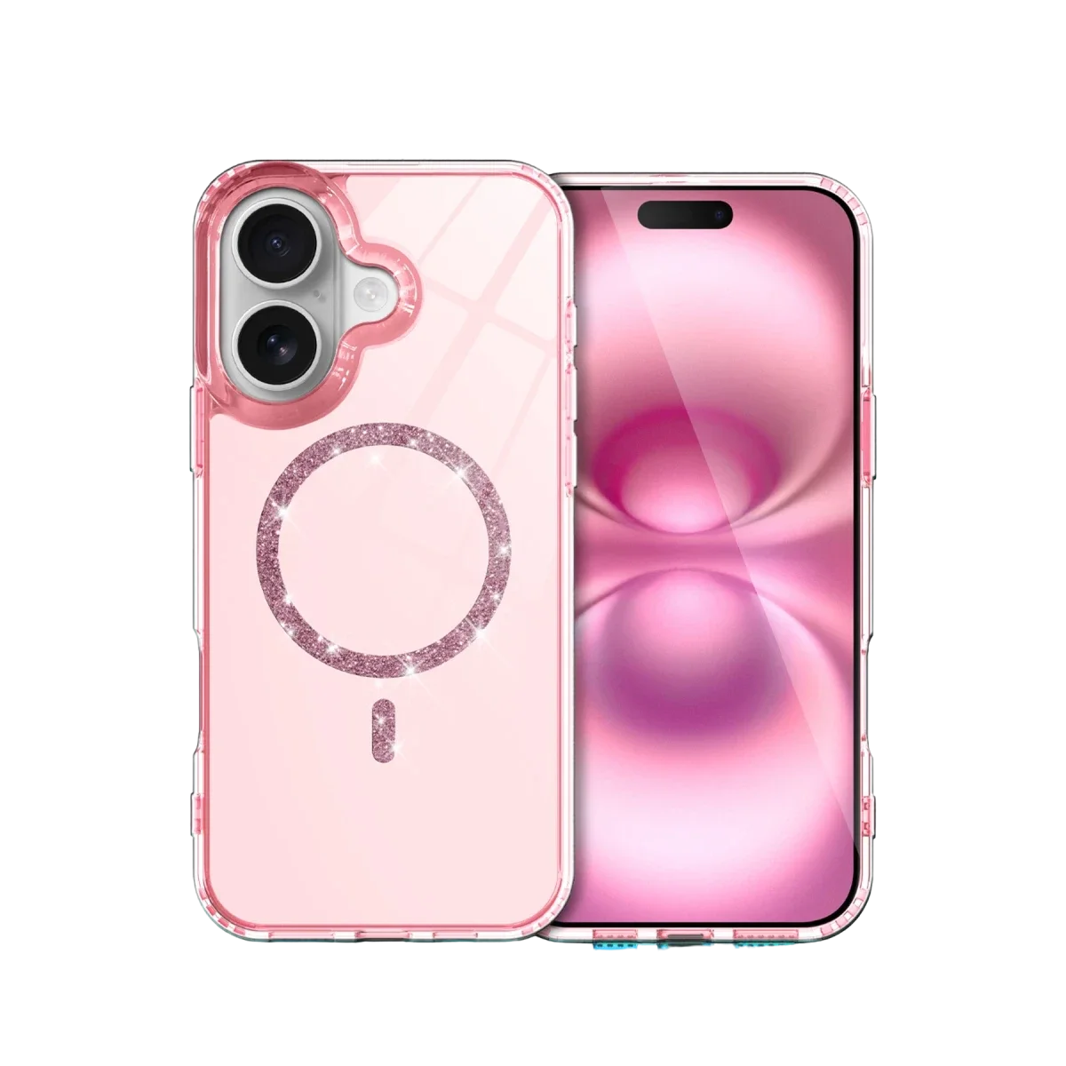 Apple iPhone 16 Plus Live Diamond Magsafe Kapak - Pembe