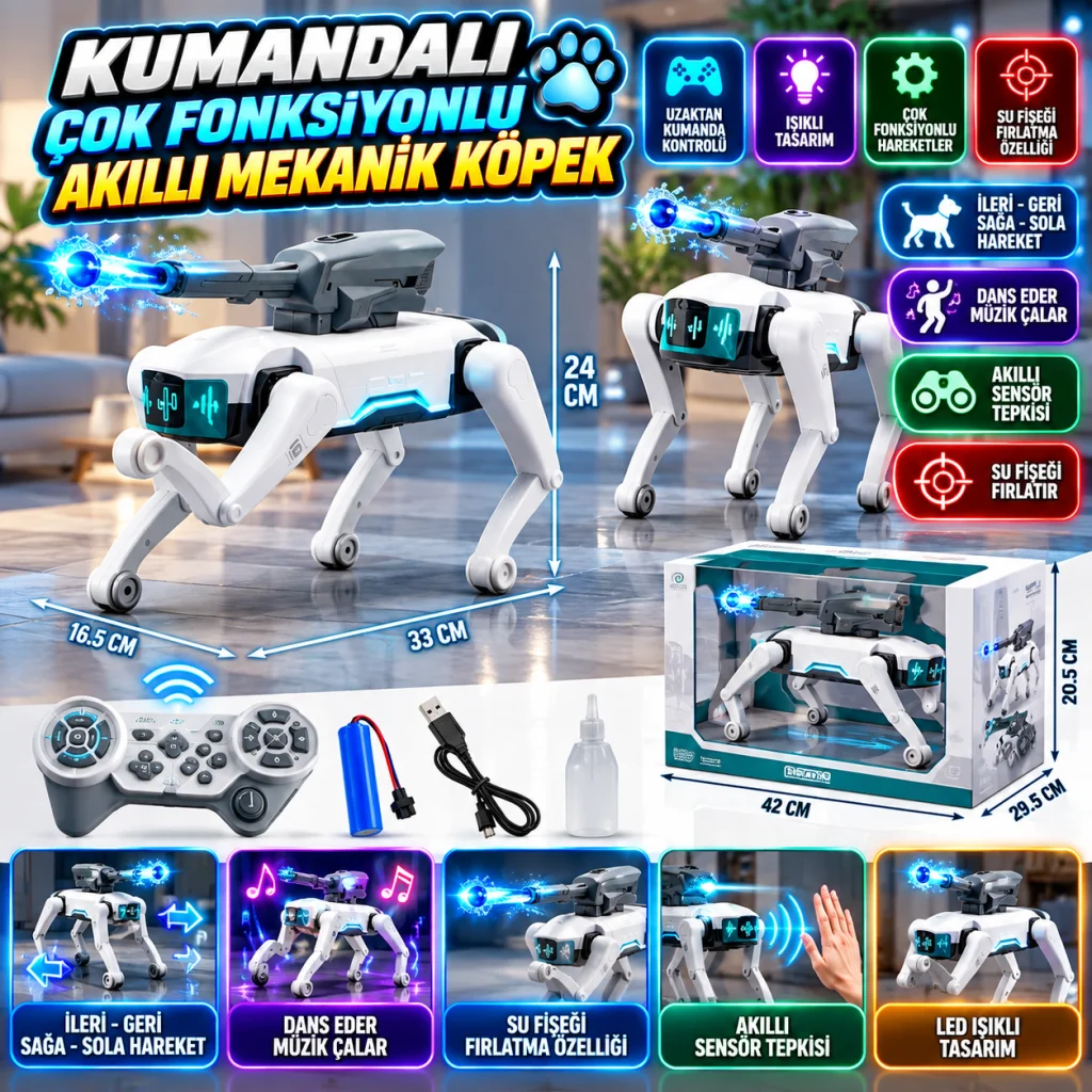 4D-Y16 Kumandalı Çok Fonksiyonlu Akıllı Mekanik Köpek