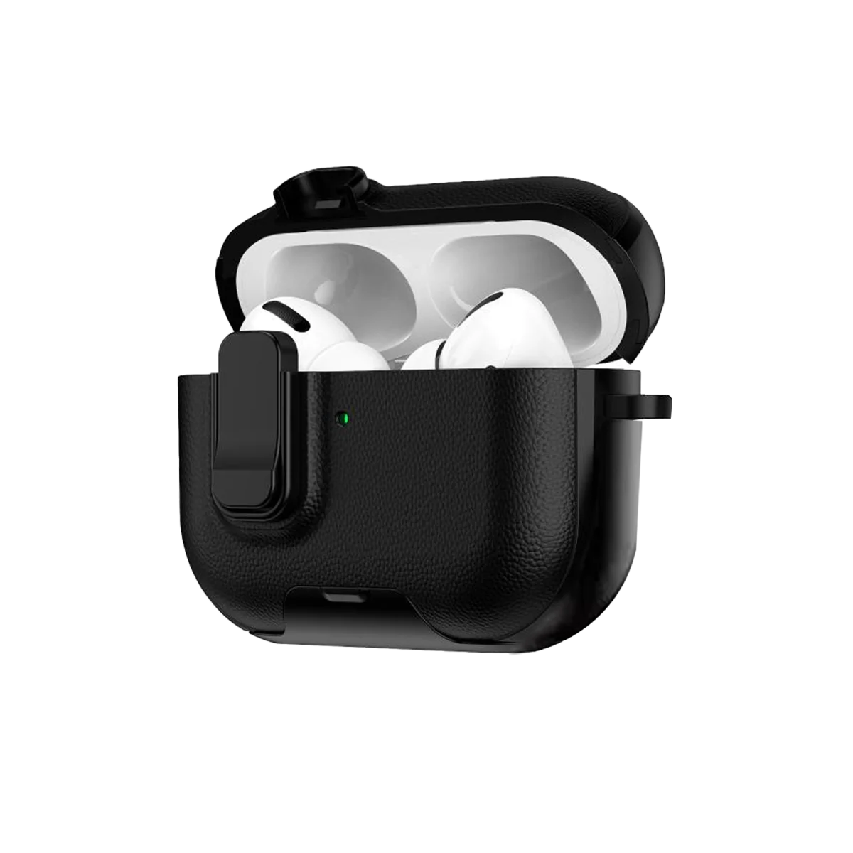 Apple Airpods Pro 3 (3.nesil) Rova Deri Kılıf - Siyah görsel 2