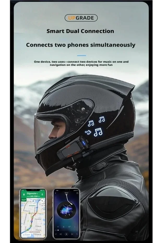 C2 4 kişi Eşleşmeli Motosiklet Kask Kulaklığı intercom Su Geçirmez BT 6.0 görsel 5