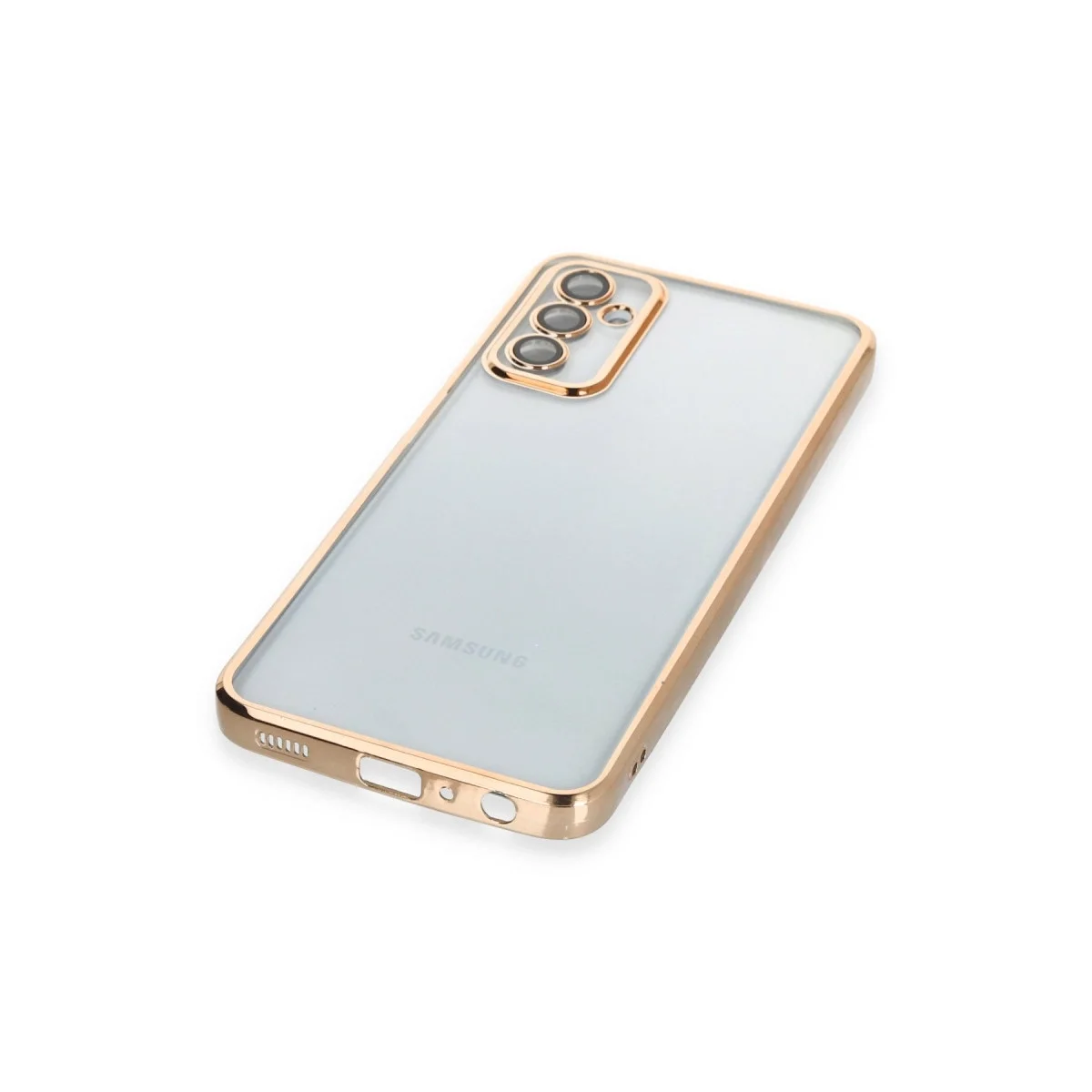 Samsung Galaxy M23 Kılıf Razer Lensli Silikon - Gold görsel 4