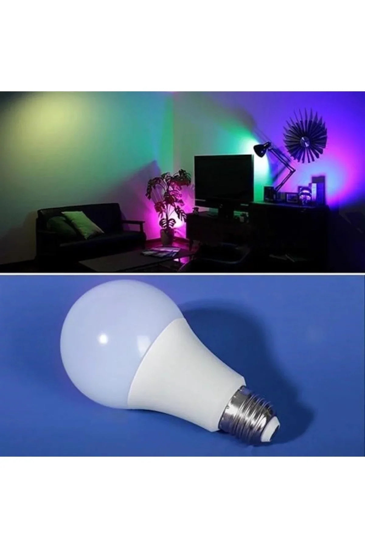 9w Uzaktan Kumandalı 15 Farklı Renk Seçenekli Led Ampul görsel 2