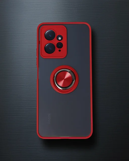 Xiaomi Redmi Note 12 4g Kılıf Montreal Yüzüklü Silikon Kapak - Kırmızı