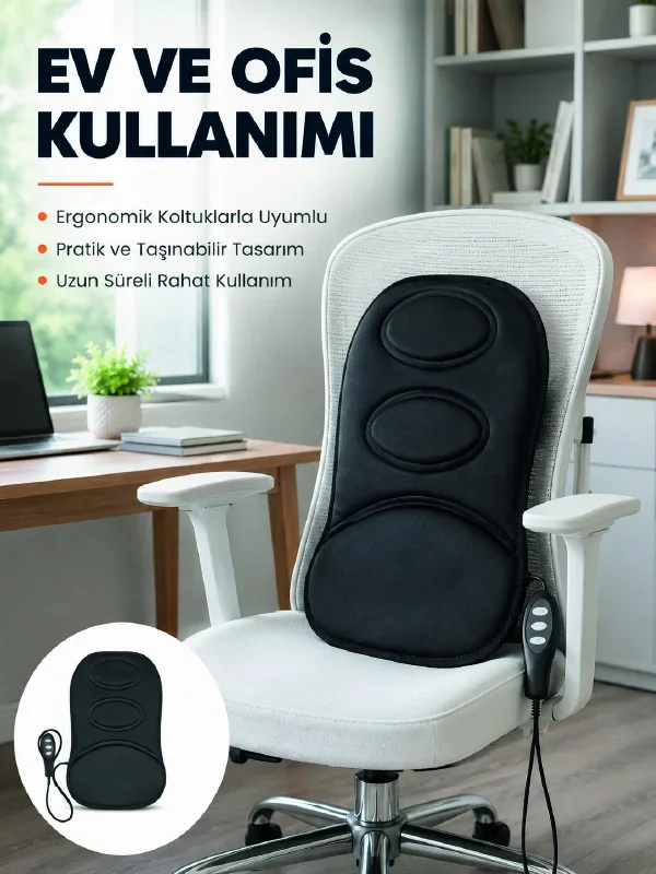 Ev ve Araç İçin Masaj nderi Modlu Isıtmalı Titreşimli Koltuk Masaj Pedi