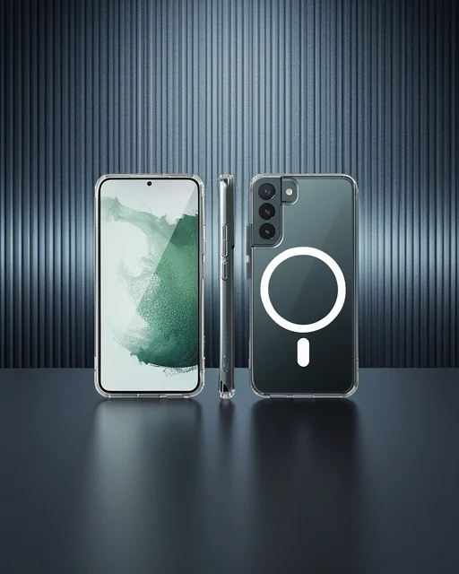 Samsung Galaxy S22 Plus Kılıf Magneticsafe Şeffaf Silikon - Şeffaf