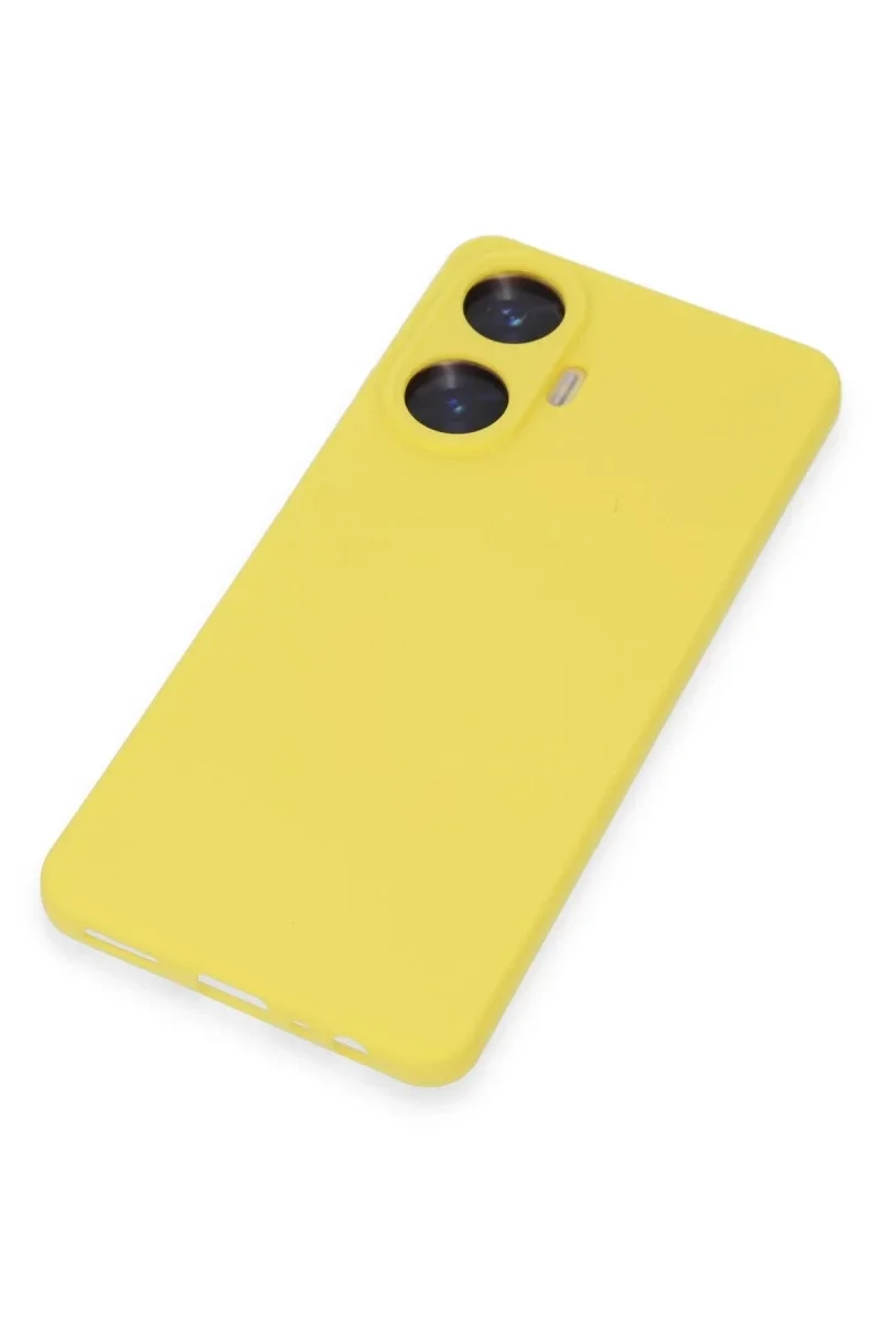 Realme C55 Kılıf Nano içi Kadife Silikon - Sarı görsel 3