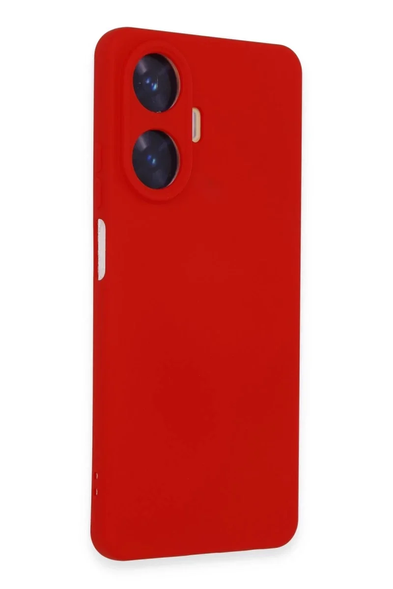 Realme C55 Kılıf Nano içi Kadife Silikon - Kırmızı