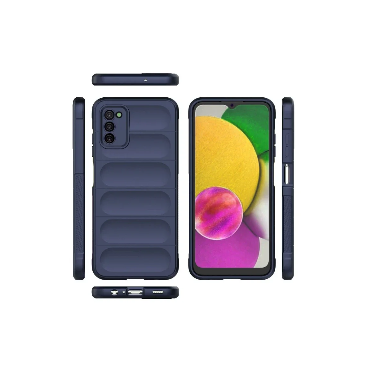 Samsung Galaxy A03S Kılıf Optimum Silikon - Lacivert görsel 3
