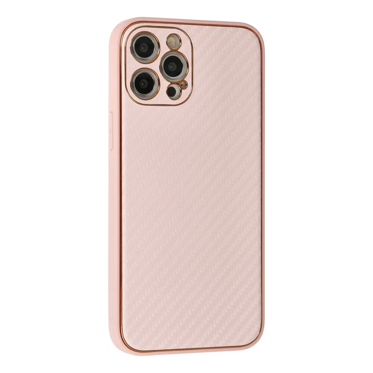 Apple İphone 12 Pro Kılıf Coco Karbon Silikon - Pembe görsel 2