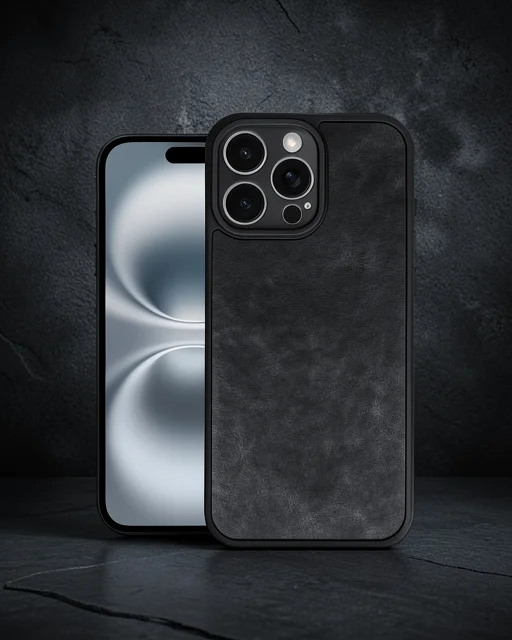 Apple İphone 16 Pro Max Kılıf Aras Deri Kapak - Siyah