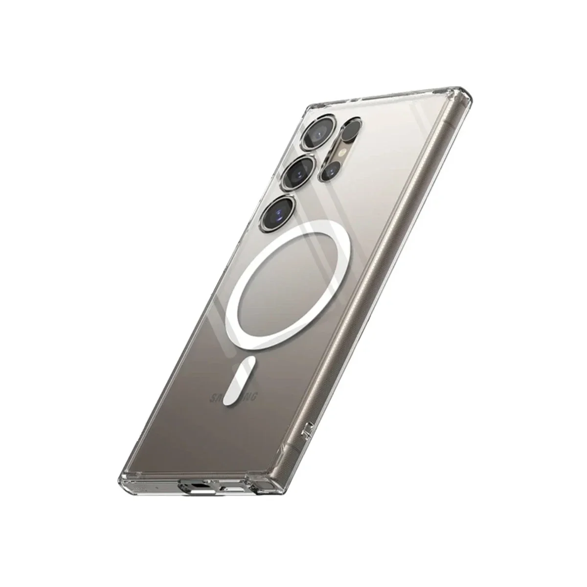 Samsung Galaxy S24 Ultra Kılıf Magneticsafe Şeffaf Silikon - Şeffaf görsel 3