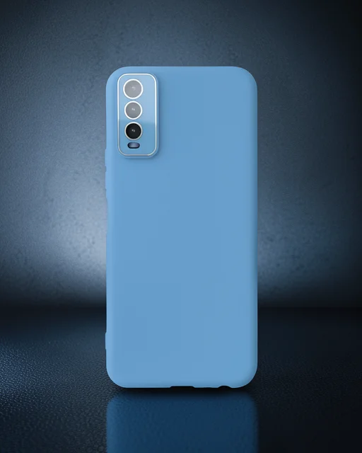 Vivo Y11s Kılıf Lansman Glass Kapak - Mavi