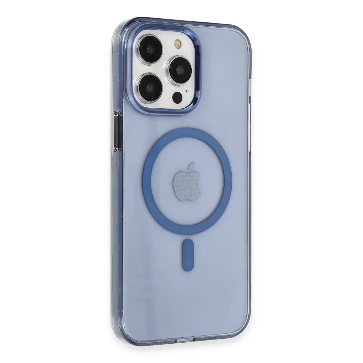 Apple iPhone 14 Pro Max Kılıf Tron Şeffaf Magsafe Kapak - Mavi