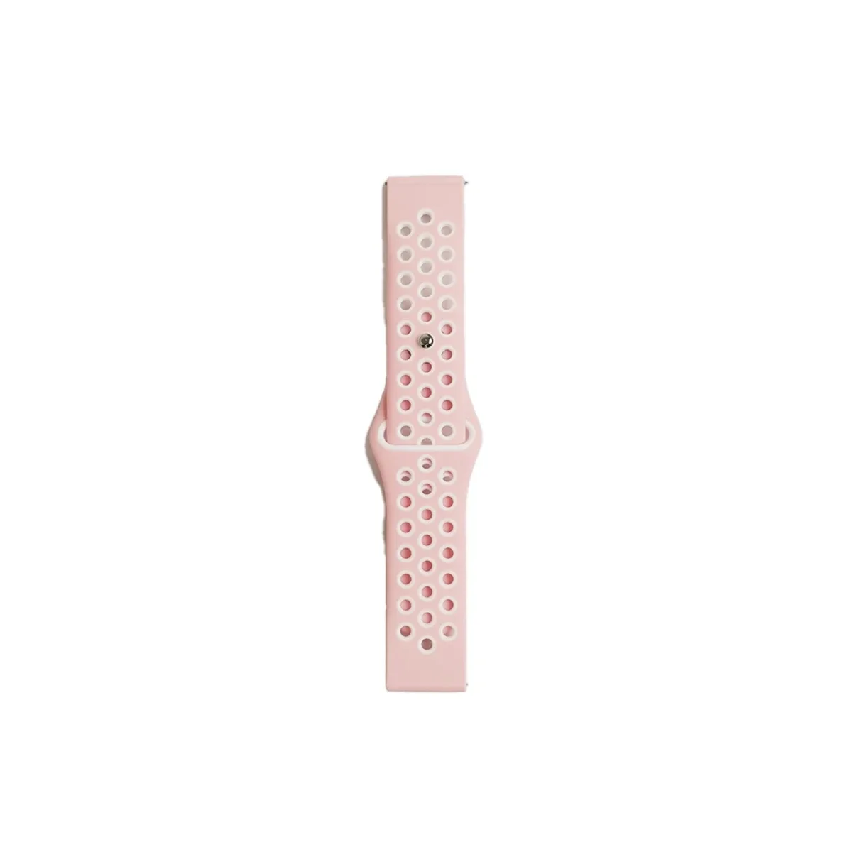 Watch 22mm Spor Delikli Kordon - Pembe-Beyaz görsel 2