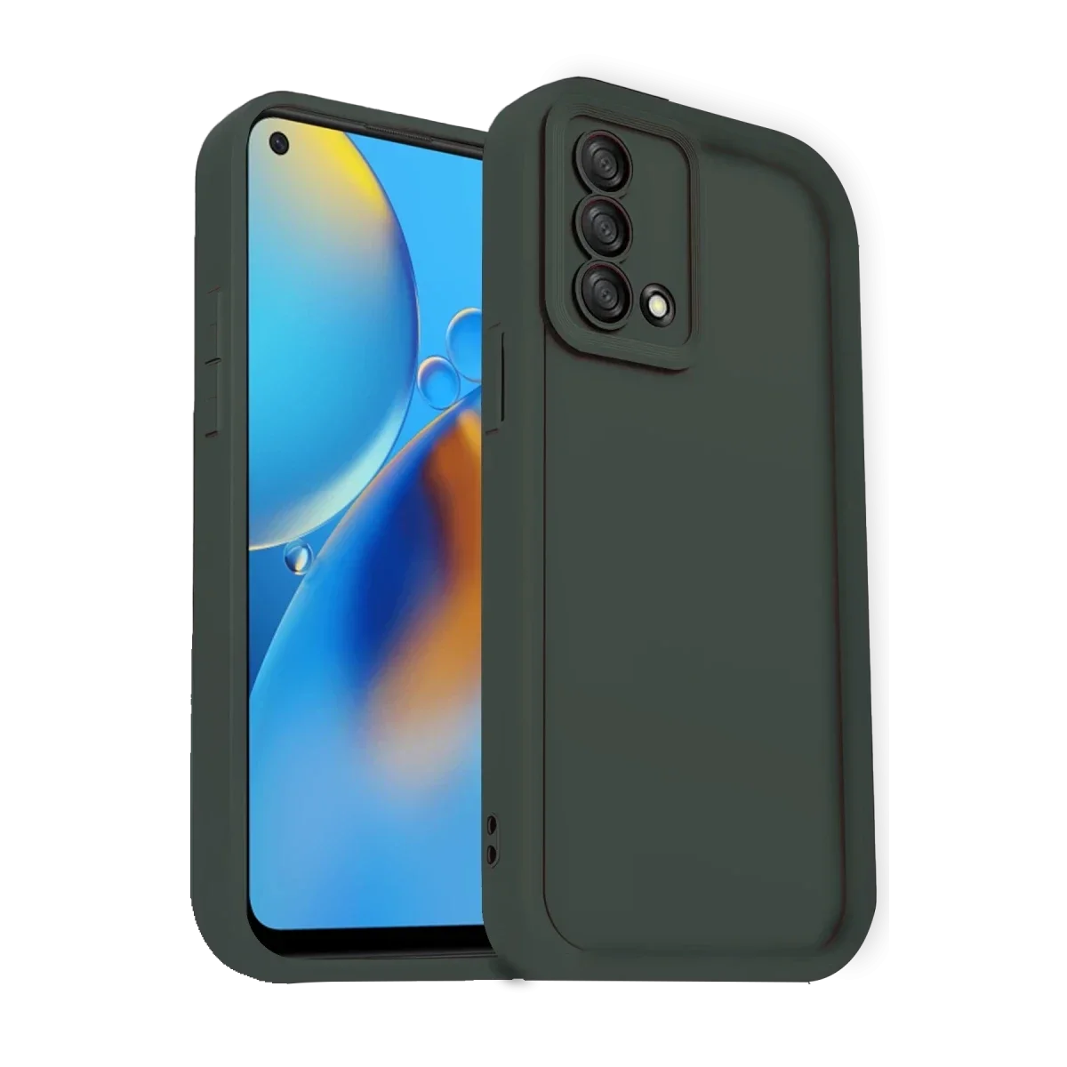 Oppo A74 4G Kılıf Viera Silikon - Koyu Yeşil görsel 2