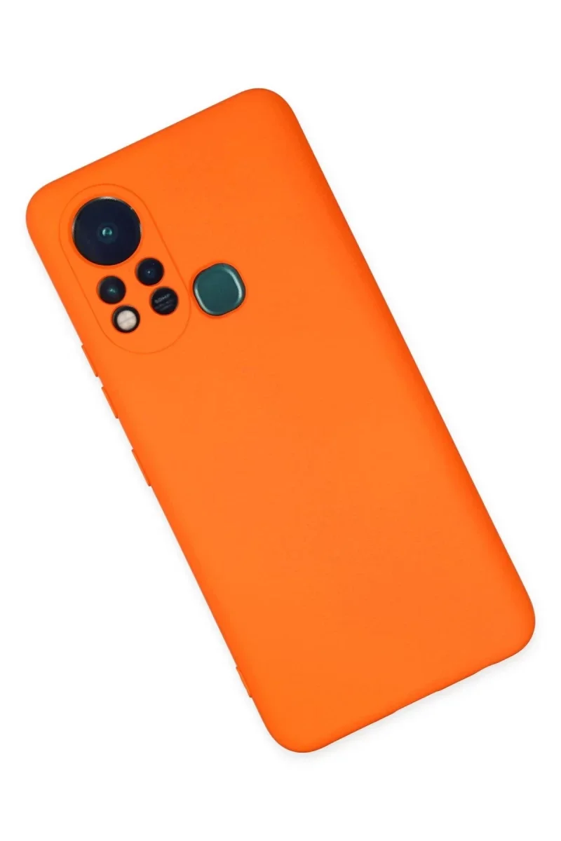 İnfinix Hot 11s Kılıf Nano içi Kadife Silikon - Turuncu görsel 3