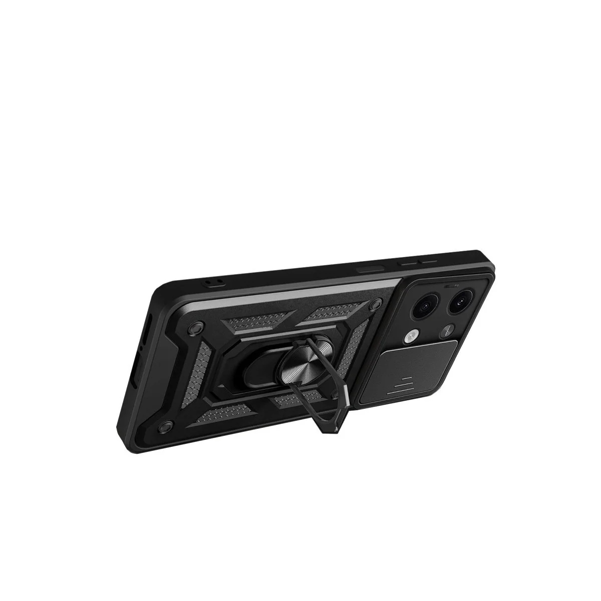 Xiao Poco X6 Kılıf Pars Lens Yüzüklü Silikon - Kırmızı görsel 3