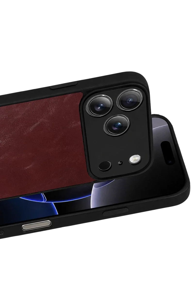 Apple iPhone 17 Pro Aras Deri Kapak - Bordo görsel 2