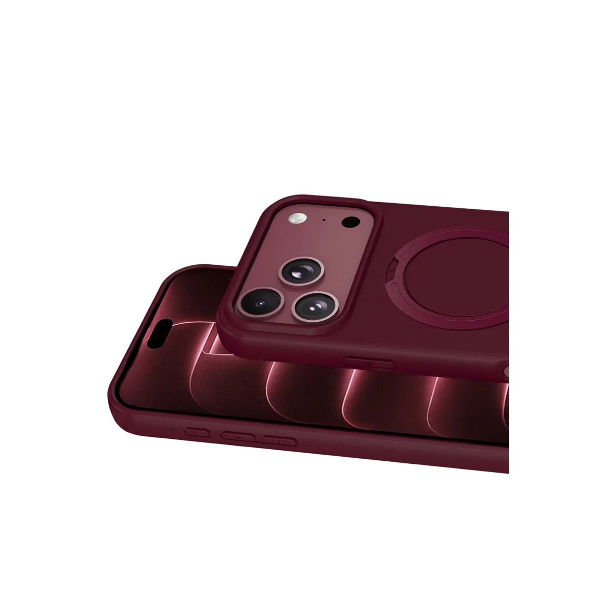 Apple İphone 18 Pro Max Regal Magsafe Standlı Kapak - Bordo görsel 3