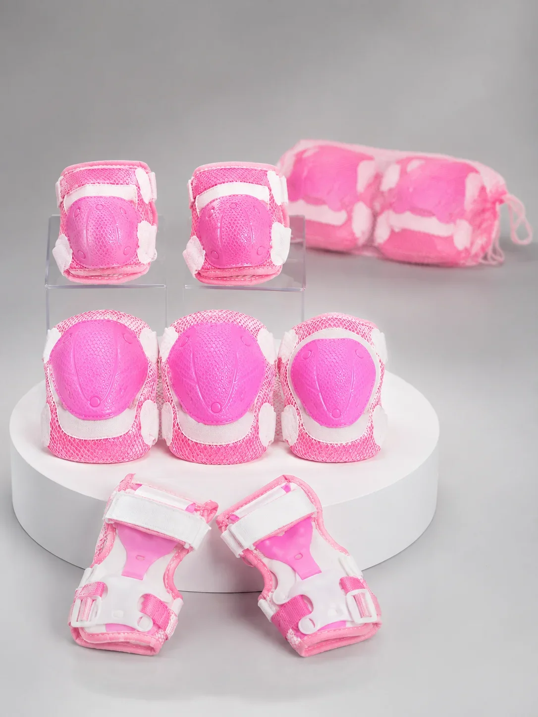 Pembe Çocuk Kaykay Paten Scooter Bisiklet Koruyucu Dizlik görsel 2