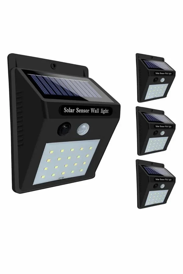 Solar Sensörlü Duvar Lambası Bahçe Lamba 20 Led Işık görsel 4