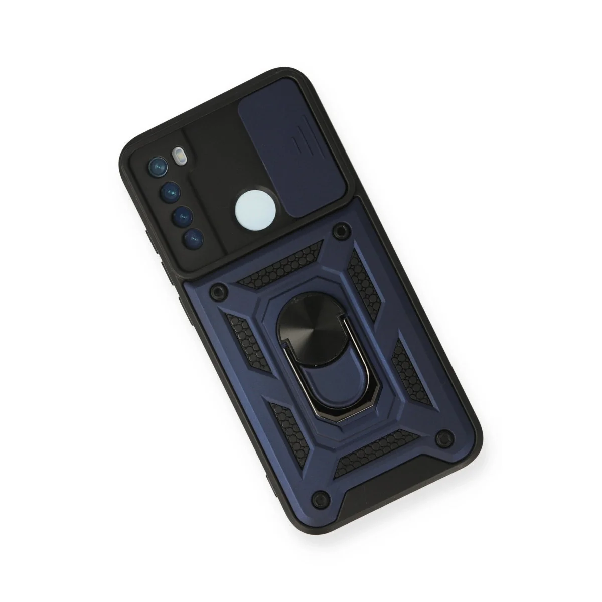 Xiao Red Note 8 Kılıf Pars Lens Yüzüklü Silikon - Lacivert görsel 3