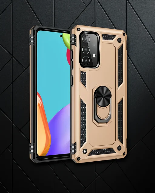 Samsung Galaxy A33 5g Kılıf Sofya Yüzüklü Silikon Kapak - Gold