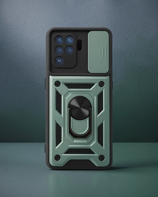 Oppo Reno 5 Lite Kılıf Pars Lens Yüzüklü Silikon - Yeşil