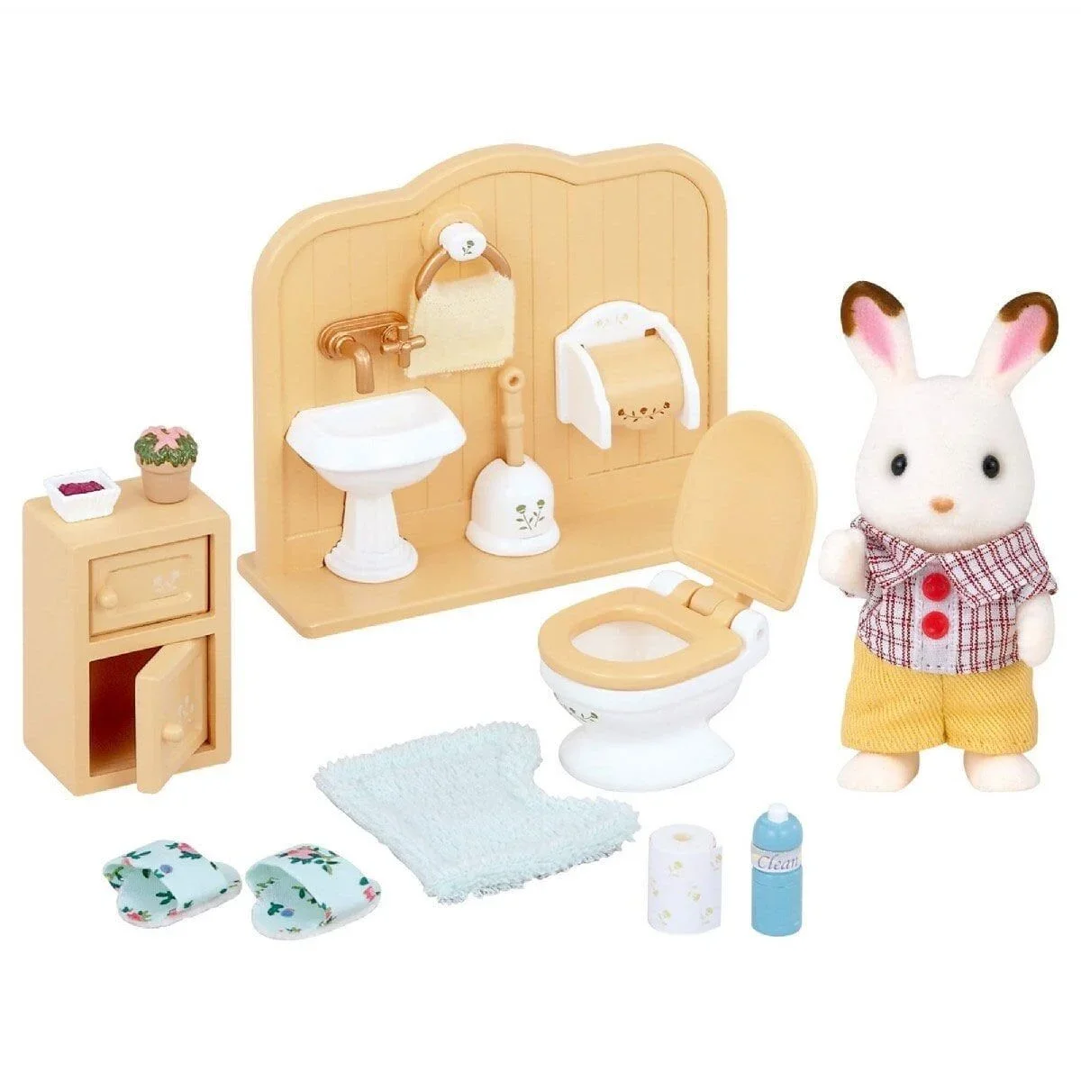 5015 Sylvanian Families Çikolata Kulaklı Tavşan Erkek ve Tuvalet Seti +3 yaş görsel 2