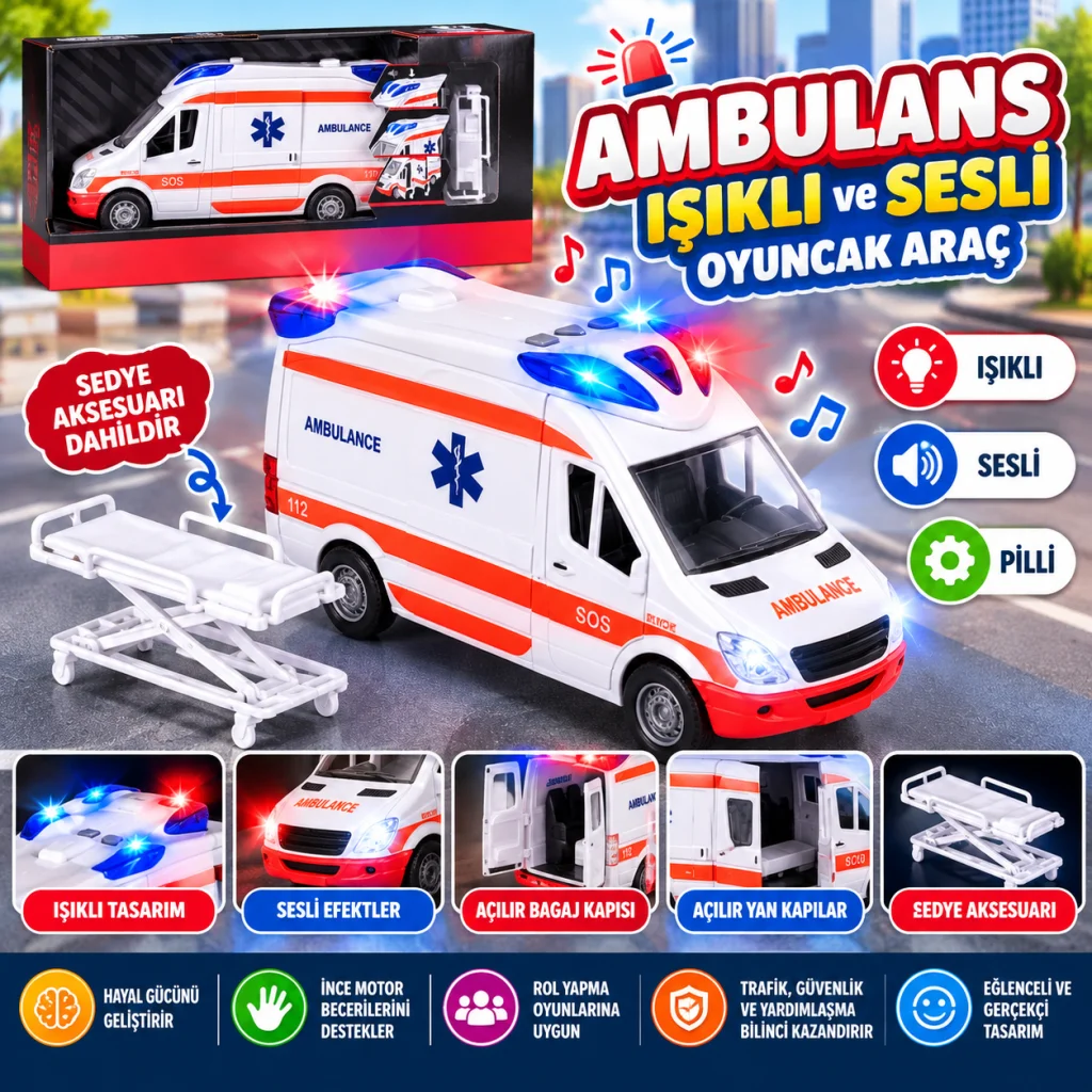 LC-31358 Sesli ve Işıklı Ambulans görsel 5