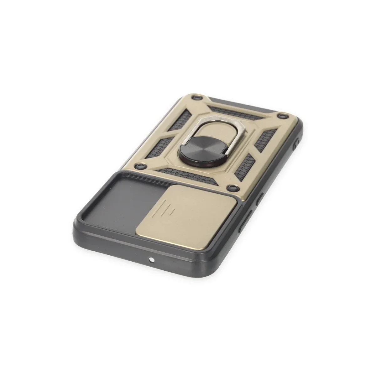 Samsung Galaxy S23 Kılıf Pars Lens Yüzüklü Silikon - Gold görsel 4