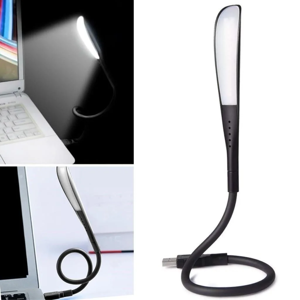 USB Girişli 14 Ledli 3 Kademeli Dokunmatik Masa/Kitap Okuma Lambası Ledi Siyah görsel 5