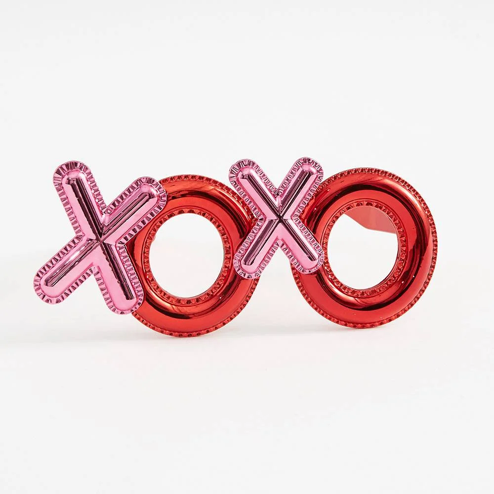 Kırmızı Renk Xoxo Yazılı Parti Gözlüğü 17x7 cm görsel 2
