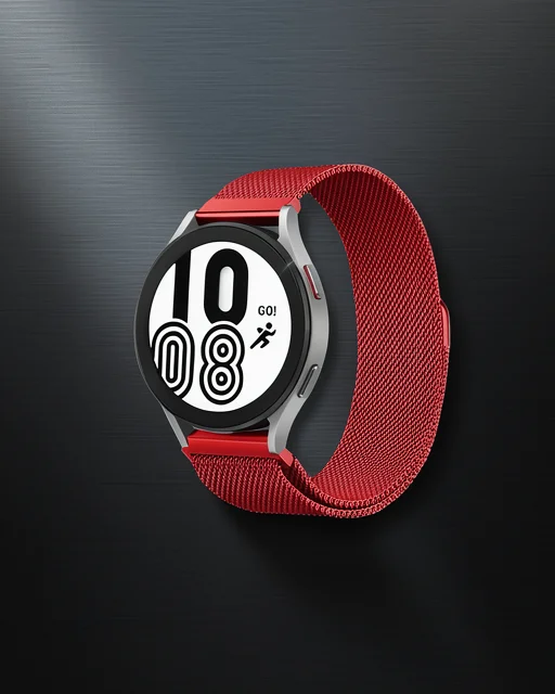 Watch 20mm Metal Mıknatıslı Kordon (saat Değildir) - Kırmızı
