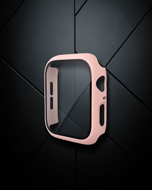 Apple Watch 41mm Camlı Kasa Ekran Koruyucu - Pembe